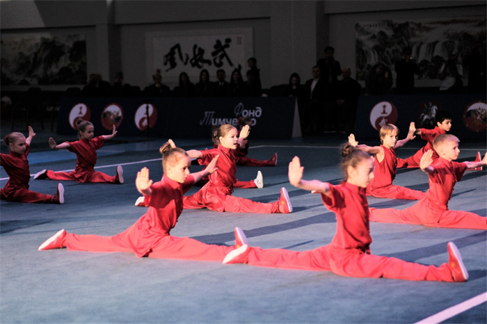 俄羅斯青少年在開幕式上進行武術(shù)表演。駐俄羅斯大使館供圖