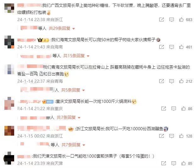 各地網(wǎng)友開始花式比拼文旅局長(zhǎng)。 截圖自微博。