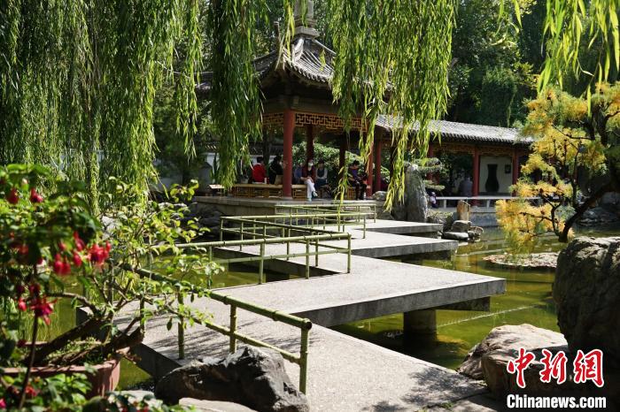 圖為西寧園林植物園秋日風景別有韻味。　馬銘言 攝