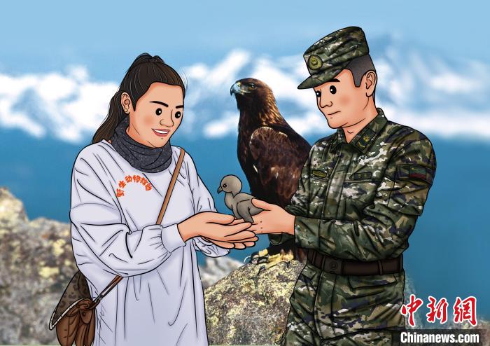青海武警手繪“環(huán)?！焙蠛粲醣Ｗo高原生態(tài)