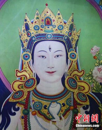 安多強(qiáng)巴繪制的《度母》唐卡。<a target='_blank' href='/'><p  align=