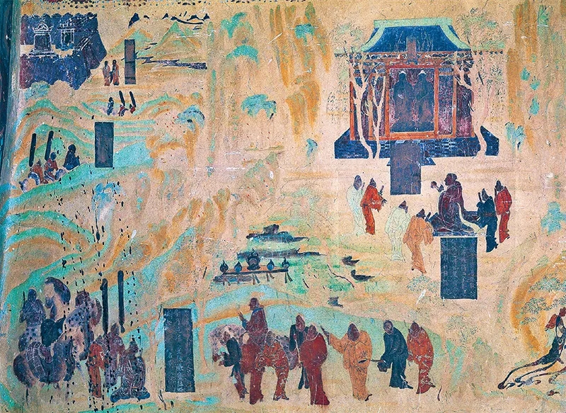 圖為莫高窟第323窟《張騫出使西域圖》。敦煌研究院供圖