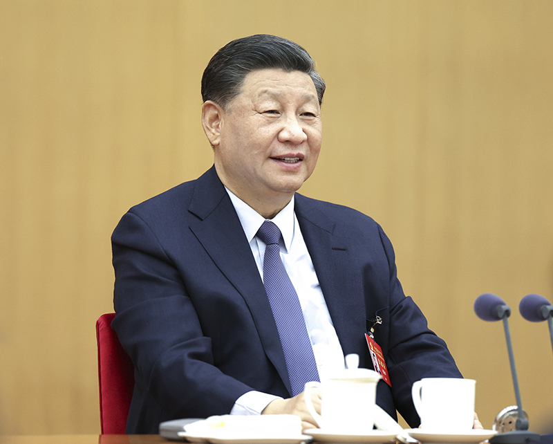 2022年10月17日，習(xí)近平同志參加黨的二十大廣西代表團討論。