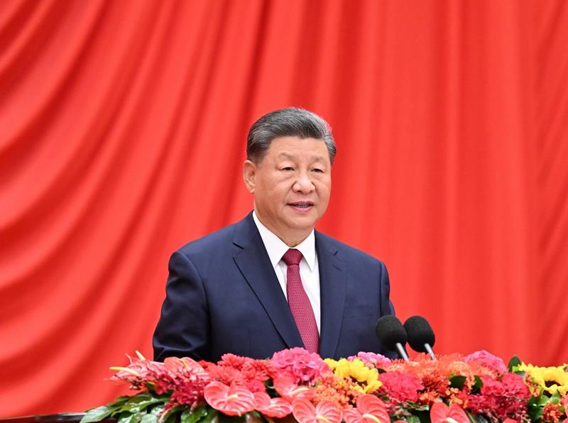 △2024年9月30日，慶祝中華人民共和國(guó)成立75周年招待會(huì)在北京人民大會(huì)堂隆重舉行。習(xí)近平總書(shū)記出席招待會(huì)并發(fā)表重要講話。