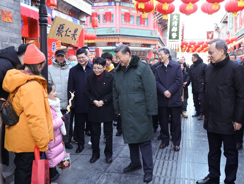 2024年2月1日，習(xí)近平總書記在天津古文化街考察。