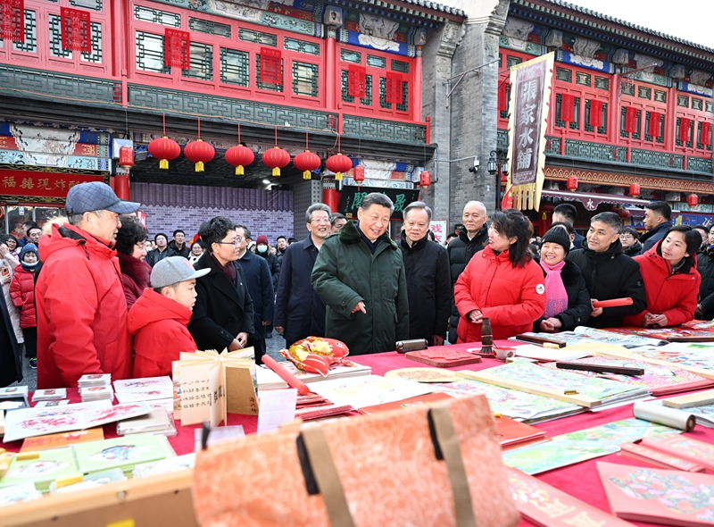 2024年2月1日，習(xí)近平總書記在天津古文化街考察。