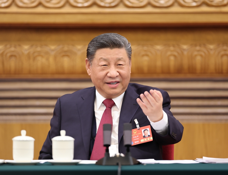 2025年3月5日下午，習近平總書記參加他所在的十四屆全國人大三次會議江蘇代表團審議。