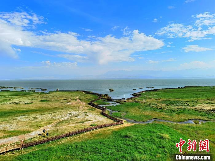 圖為航拍都蘭湖國家濕地公園?！∑钤鲚?攝