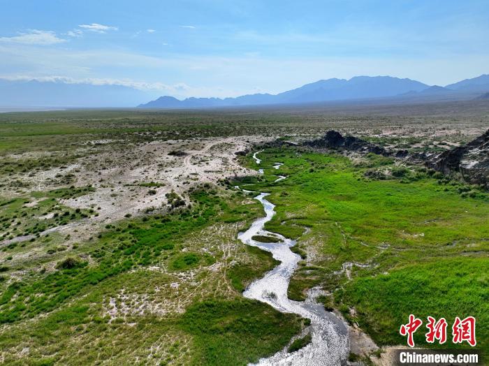 圖為航拍都蘭湖國家濕地公園綠意盎然?！∑钤鲚?攝