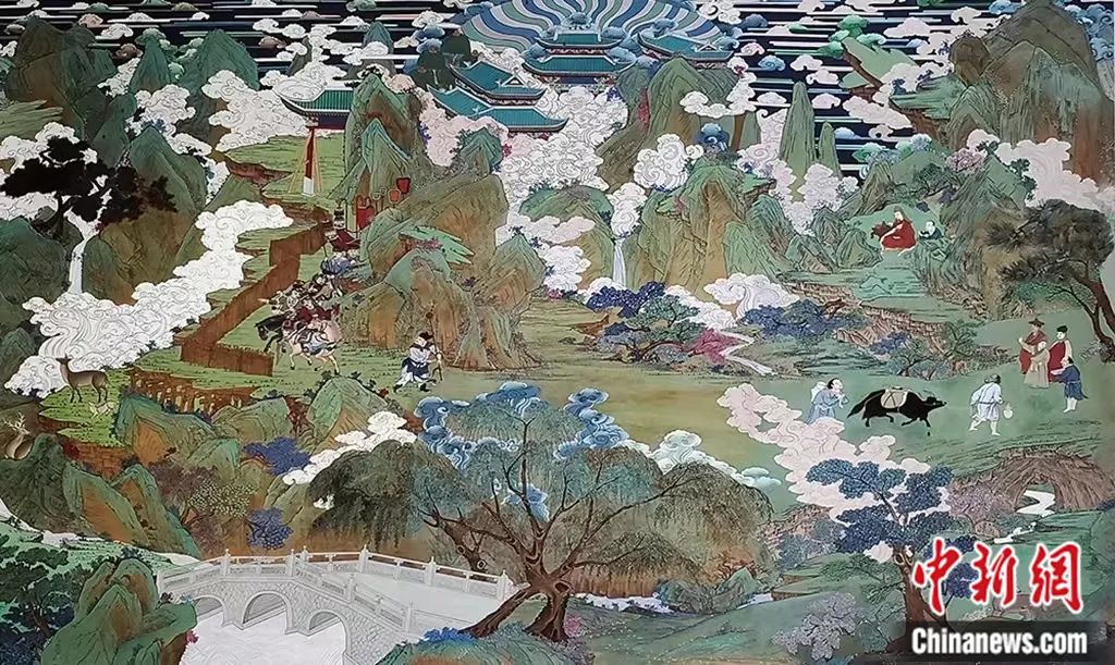 臨摹、補(bǔ)繪的青海瞿曇寺壁畫(huà)。受訪者 供圖