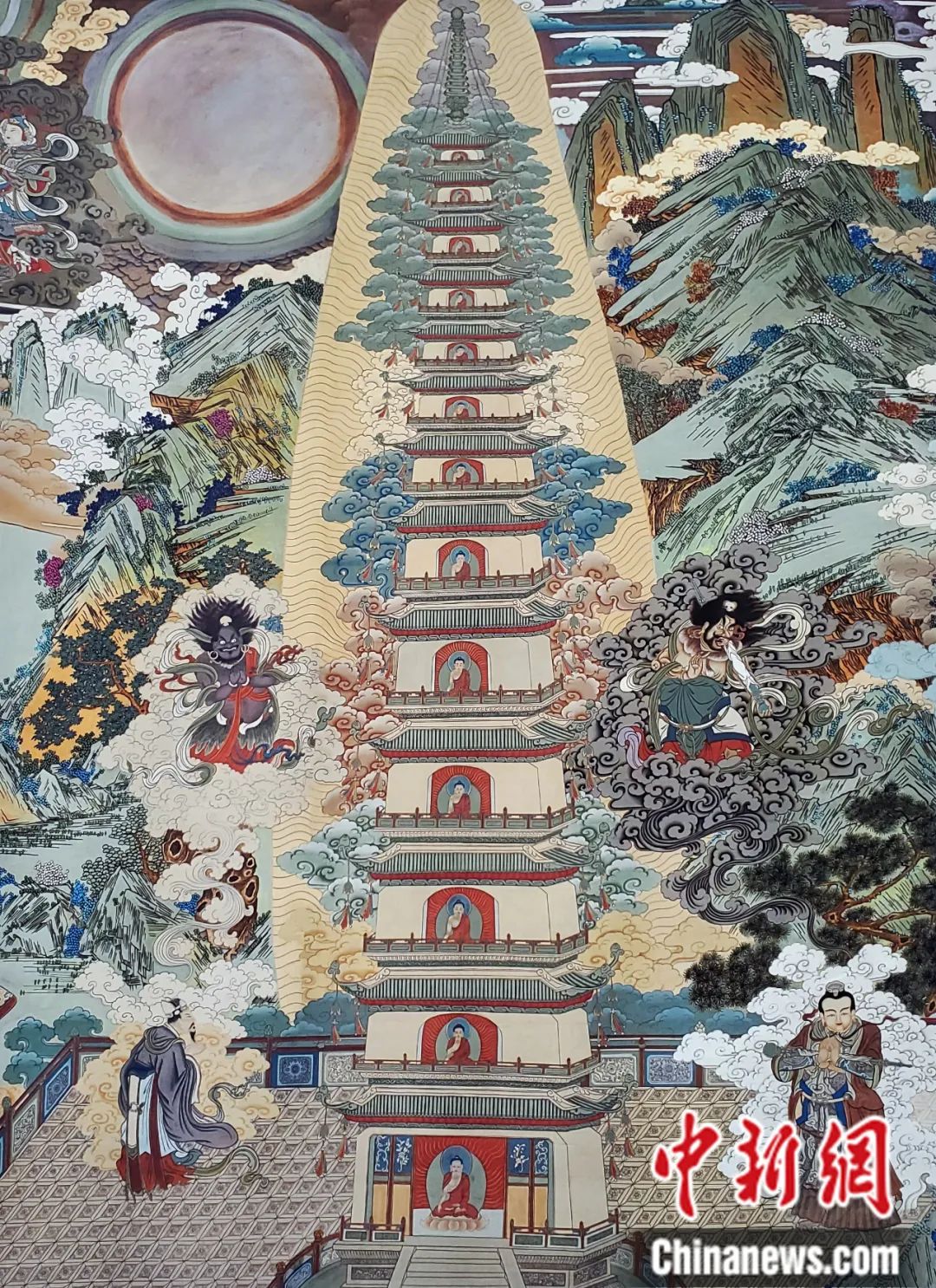 臨摹、補繪的青海瞿曇寺壁畫。受訪者 供圖