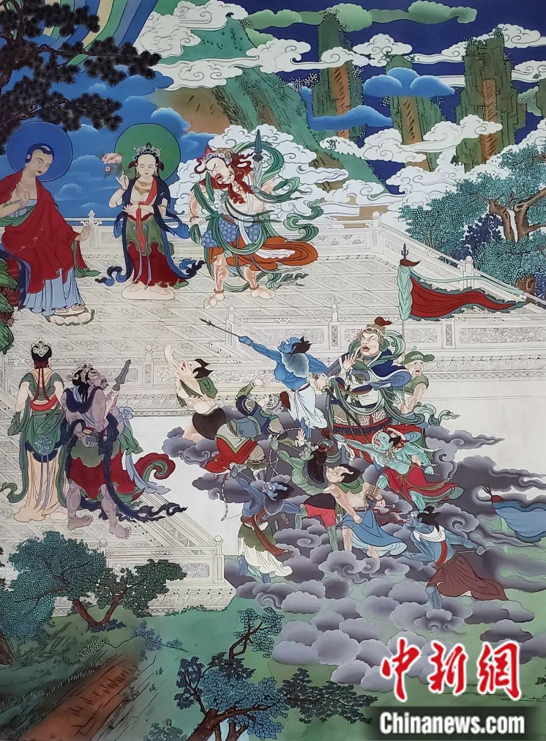 臨摹、補繪的青海瞿曇寺壁畫。受訪者 供圖